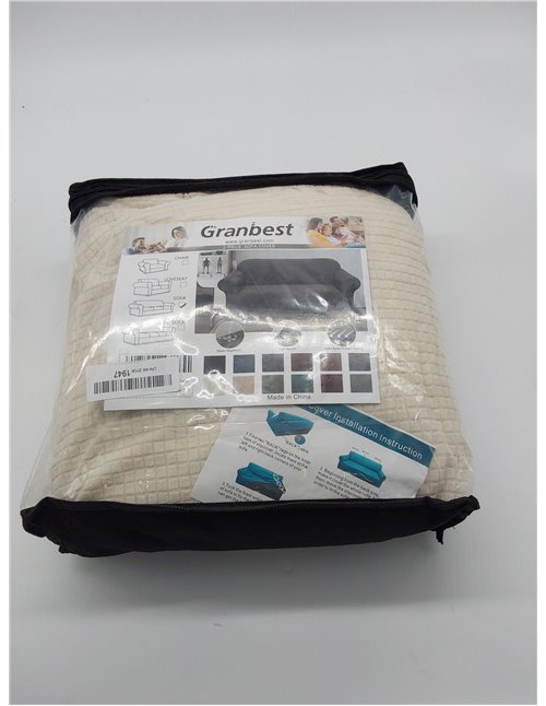 Granbest Funda de sofá elástica, resistente al agua, 1 unidad, de elastano, jacquard, elástica, con espuma antideslizante (3 pla