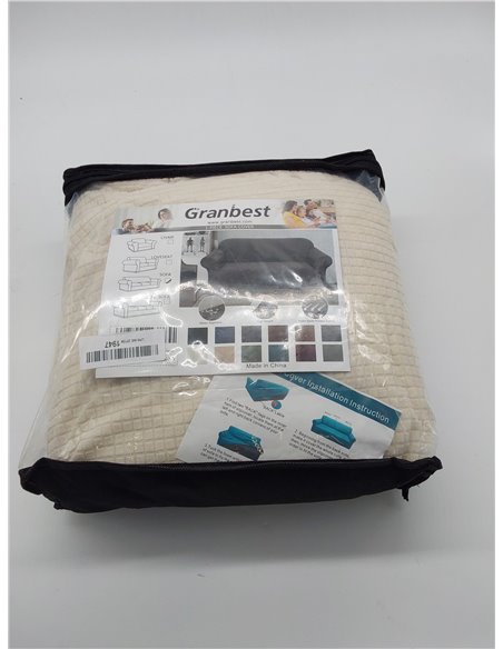 Granbest Funda de sofá elástica, resistente al agua, 1 unidad, de elastano, jacquard, elástica, con espuma antideslizante (3 pla