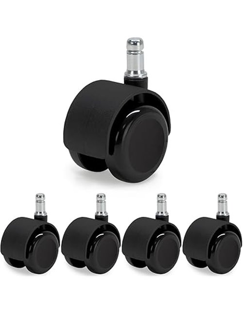 Waytex 78600 - Ruedas autofrenantes para silla de oficina - Auto freno sillón cargado - diámetro 50 mm, para suelos duros, parqu